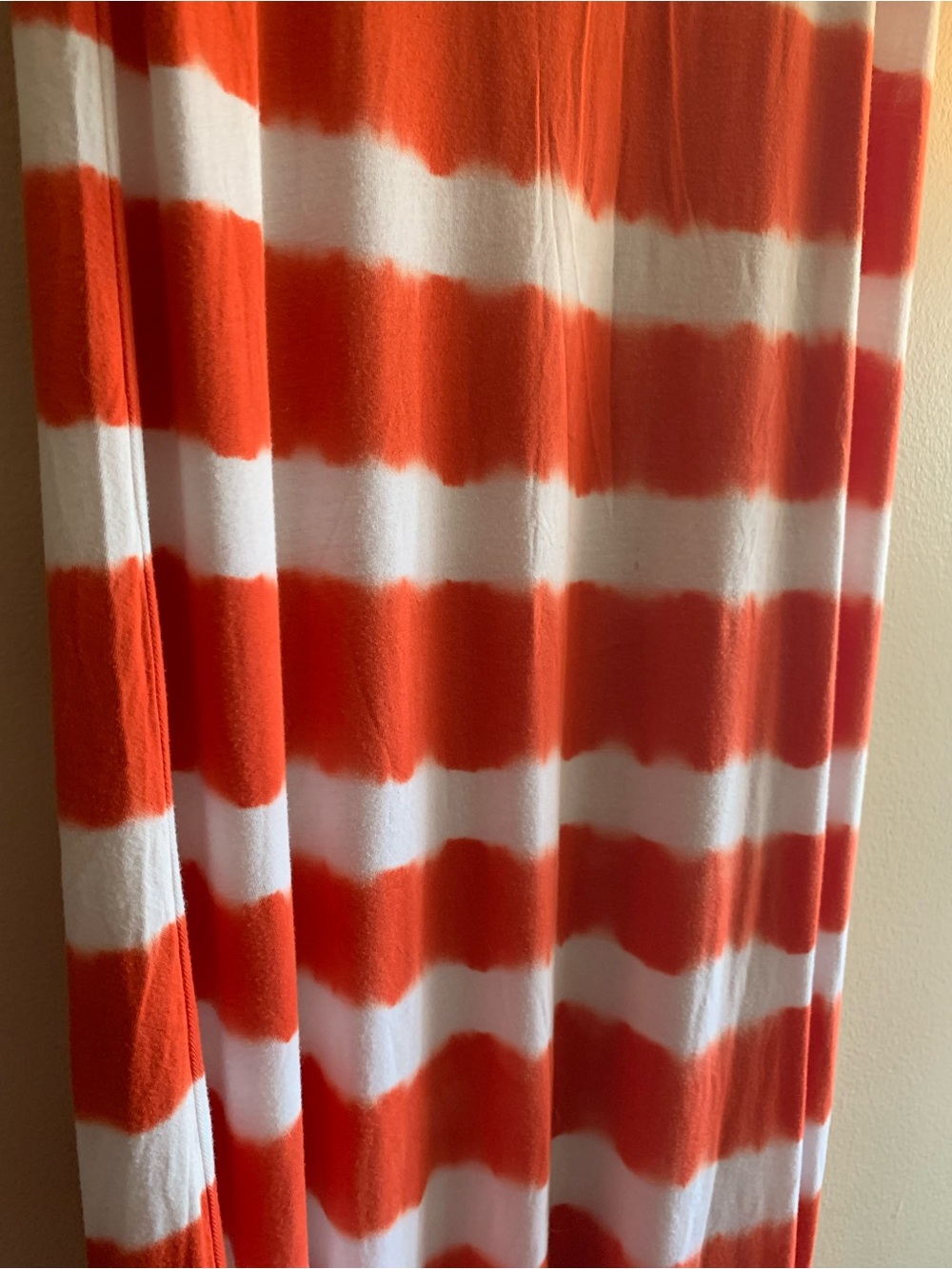 🍊CK Calvin Klein Maxi Dress Sundress Orange & White Striped Tie Dye Style - Picture 5 of 8